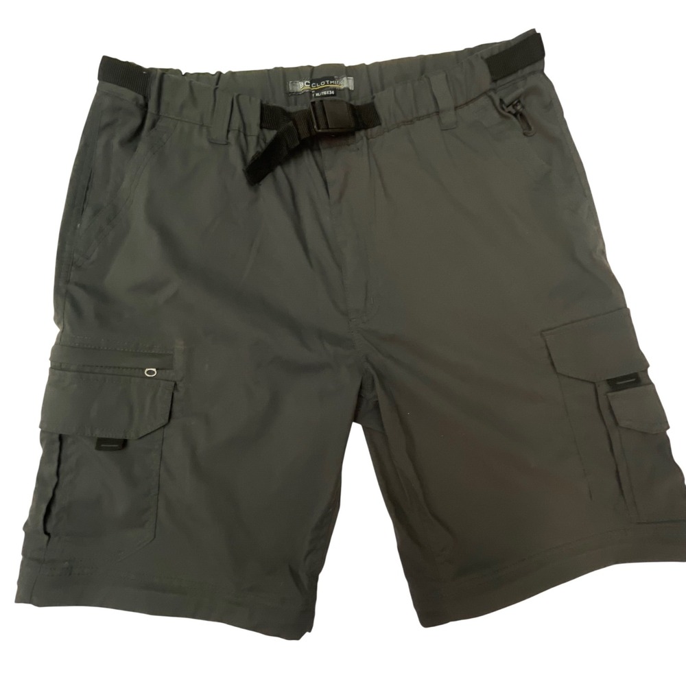 BC Clothing Mens Cargo Shorts XL 34 Charcoal Gray Nylon Stretch Hiking‎ Outdoor